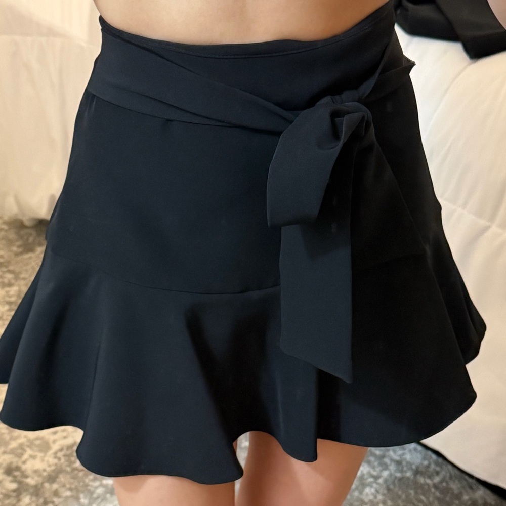 Zara Black Skater Skirt/Skort with Bow Detail